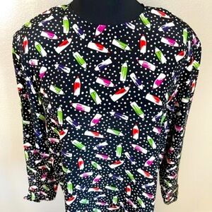 Silk "Colored Pencil" Blouse